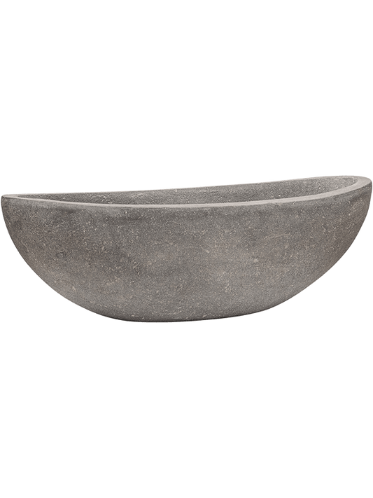 Baq Polystone Plain Plant Pot 18cm Height 31cm Dia Boat Grey
