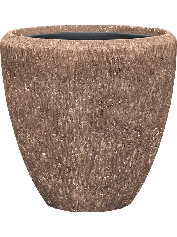Baq Polystone Rough Plant Pot 40cm Height 30cm Dia Couple Rock (with liner)