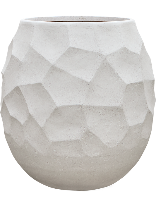 Baq Polystone Nathan James Plant Pot 63cm Height 40cm Dia Balloon Pueter White