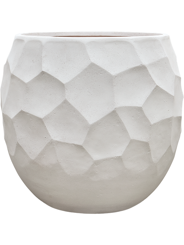 Baq Polystone Nathan James Plant Pot 73cm Height 61cm Dia Balloon Pueter White