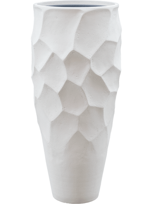 Baq Polystone Nathan James Plant Pot 90cm Height 27cm Dia Partner White (mit Einsatz)