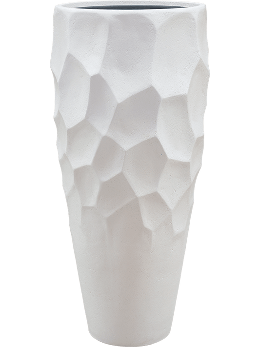 Baq Polystone Nathan James Plant Pot 110cm Height 39cm Dia Partner White (mit Einsatz)