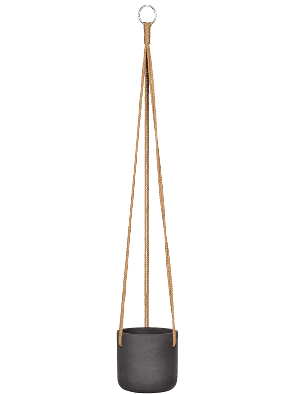 Rough Plant Pot 12cm Height 10cm Dia Charlie (hanging) XS Black Washed