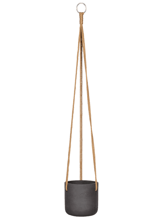 Rough Plant Pot 12cm Height 10cm Dia Charlie (hanging) XS Black Washed