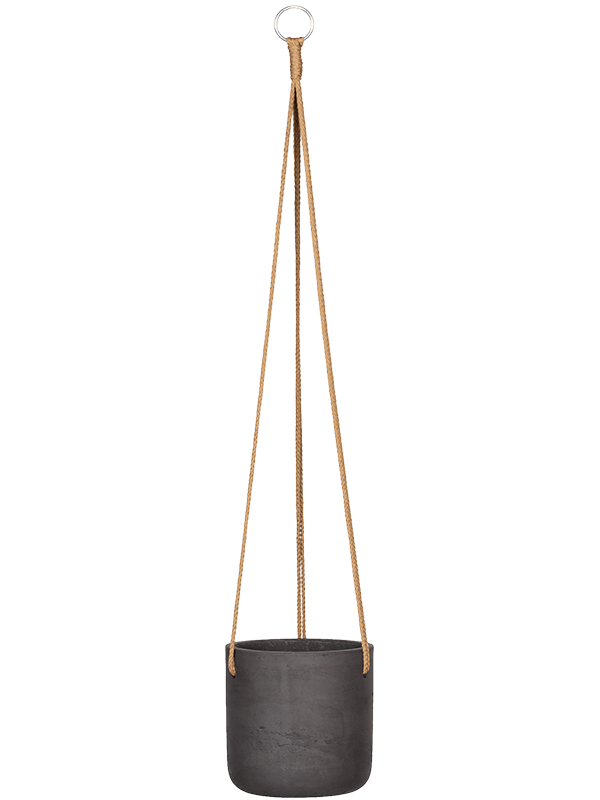 Rough Plant Pot 15cm Height 13cm Dia Charlie (hanging) S Black Washed