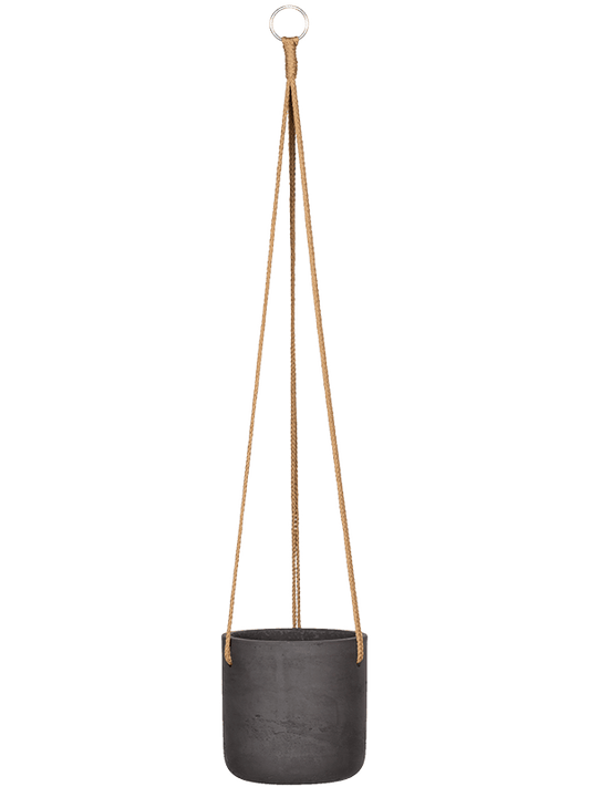 Rough Plant Pot 15cm Height 13cm Dia Charlie (hanging) S Black Washed