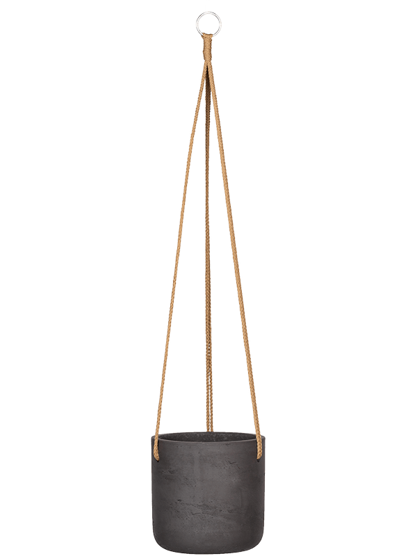 Rough Plant Pot 18cm Height 16cm Dia Charlie (hanging) M Black Washed