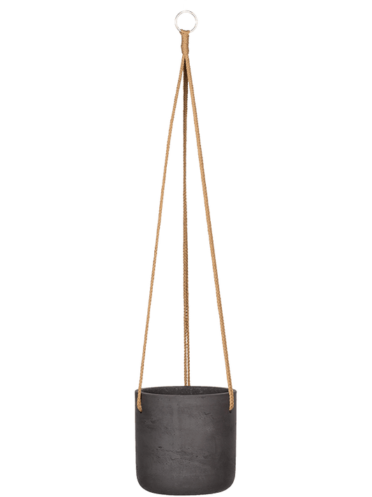 Rough Plant Pot 18cm Height 16cm Dia Charlie (hanging) M Black Washed