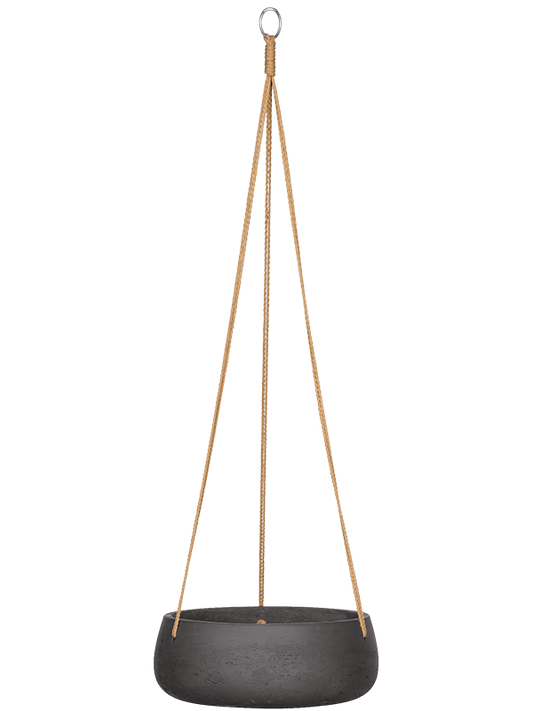 Rough Plant Pot 9cm Height 20cm Dia Eileen (hanging) S Black Washed