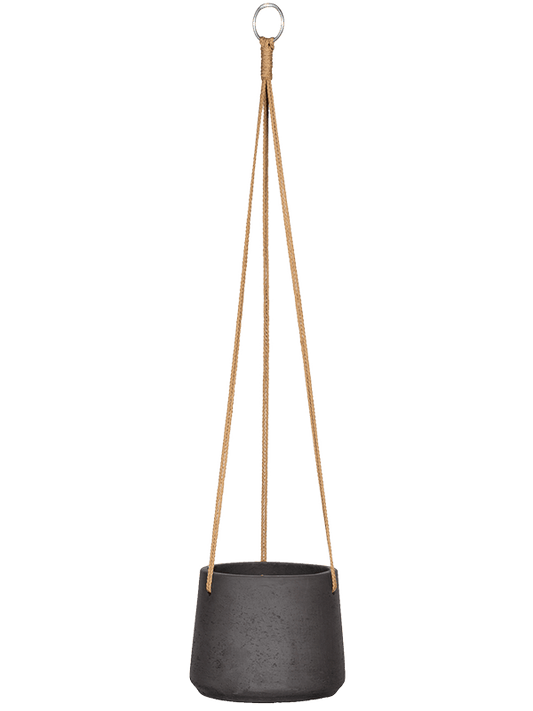 Rough Plant Pot 14cm Height 13cm Dia Patt (hanging) M Black Washed