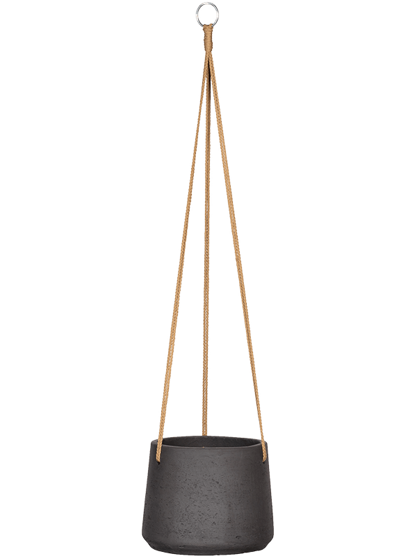 Rough Plant Pot 17cm Height 16cm Dia Patt (hanging) L Black Washed