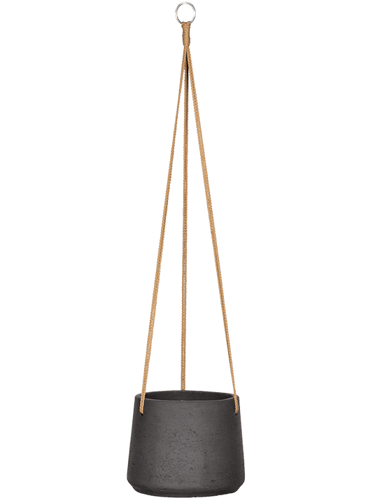 Rough Plant Pot 17cm Height 16cm Dia Patt (hanging) L Black Washed