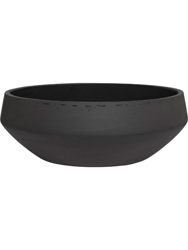 Rough Plant Pot 12.5cm Height 32cm Dia Madu M Black Washed