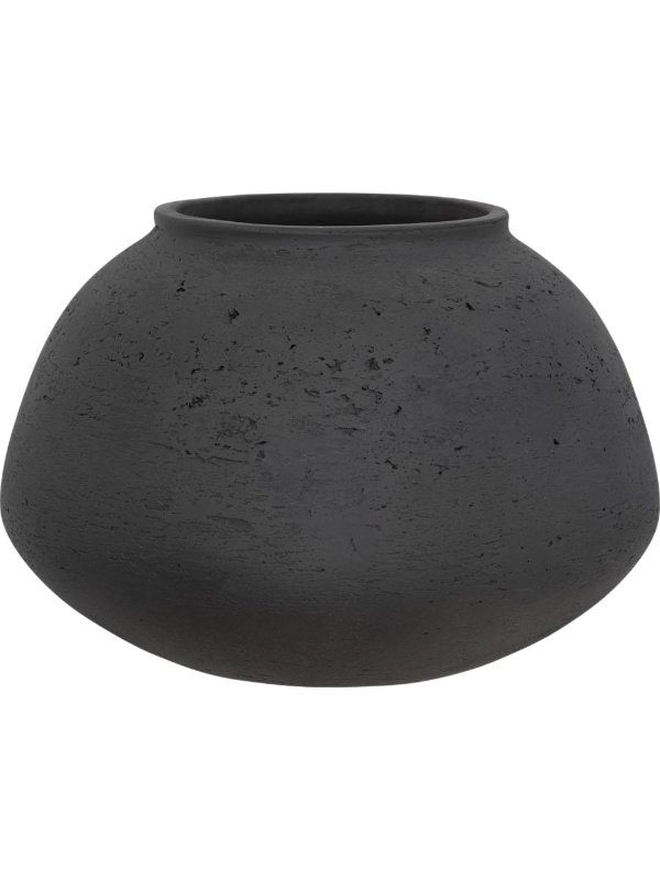 Rough Plant Pot 16cm Height 11cm Dia Imara L Black Washed