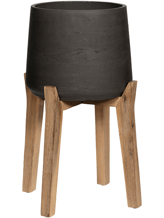 Rough With Feet High Plant Pot 34cm Height 13cm Dia Patt M Black Washed