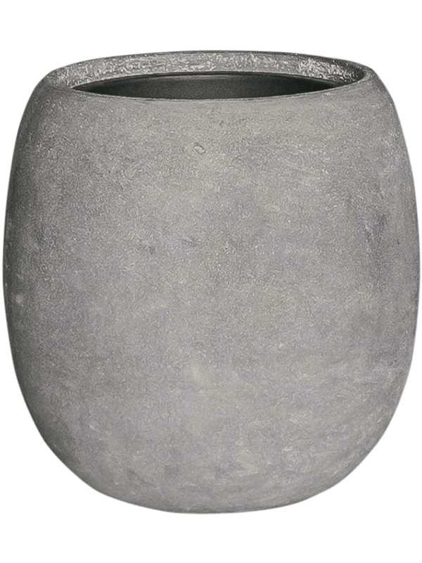 Baq Polystone Coated Plain Plant Pot 42cm Height 27cm Dia Balloon Raw Grey (with liner)