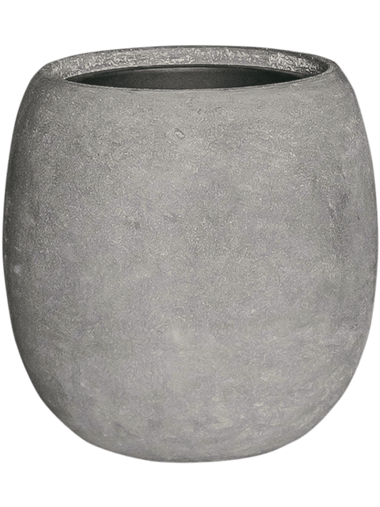 Baq Polystone Coated Plain Plant Pot 42cm Height 27cm Dia Balloon Raw Grey (with liner)
