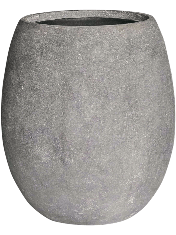 Baq Polystone Coated Plain Plant Pot 55cm Height 30cm Dia Balloon Raw Grey (with liner)
