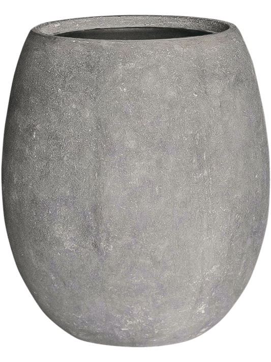 Baq Polystone Coated Plain Plant Pot 55cm Height 30cm Dia Balloon Raw Grey (with liner)