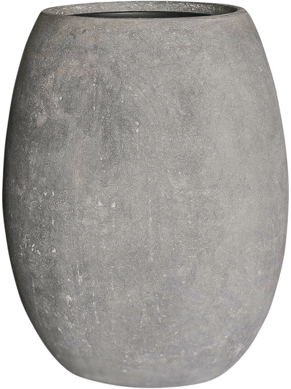 Baq Polystone Coated Plain Plant Pot 68cm Height 30cm Dia Balloon Raw Grey (with liner)