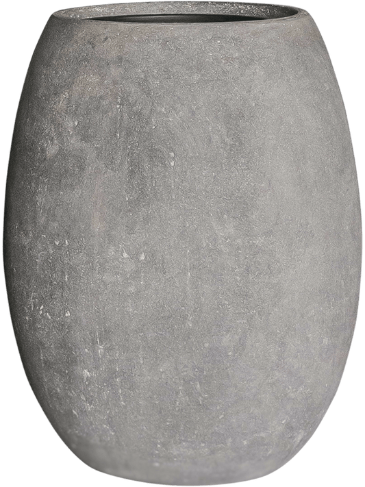 Baq Polystone Coated Plain Plant Pot 68cm Height 30cm Dia Balloon Raw Grey (with liner)
