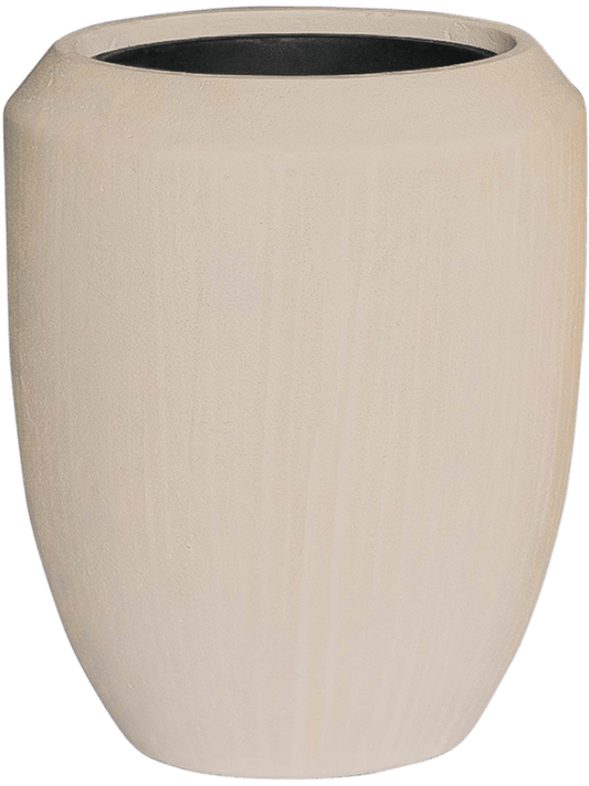 Baq Polystone Coated Plain Plant Pot 55cm Height 30cm Dia Coppa Natural (with liner)