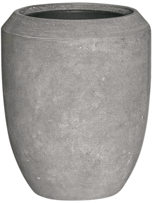 Baq Polystone Coated Plain Plant Pot 55cm Height 30cm Dia Coppa Raw Grey (with liner)