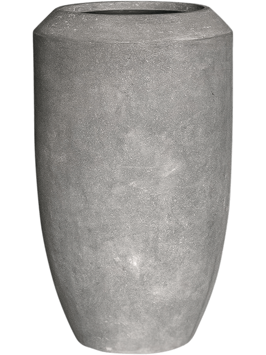 Baq Polystone Coated Plain Plant Pot 80cm Height 30cm Dia Coppa Raw Grey (with liner)