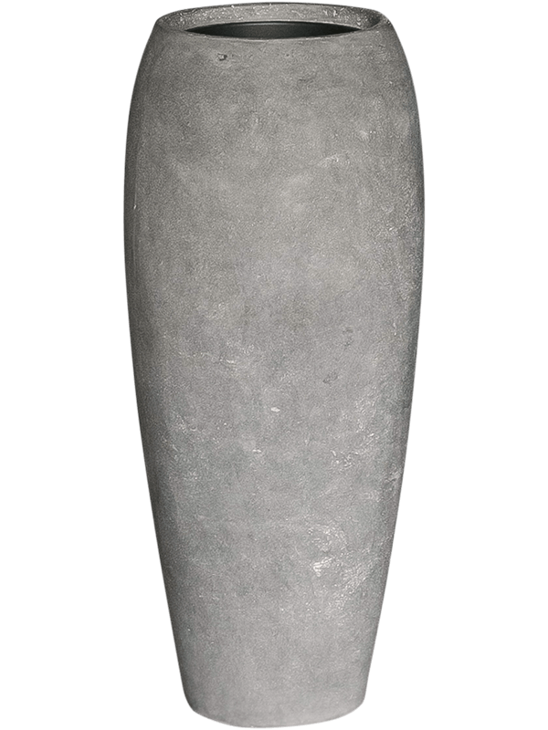 Baq Polystone Coated Plain Plant Pot 90cm Height 24cm Dia Emperor Raw Grey (with liner)