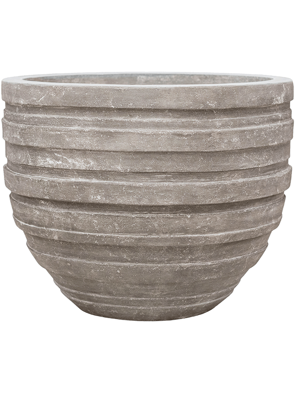 Baq Polystone Coated Junar Plant Pot 44cm Height 47cm Dia Couple Raw Grey
