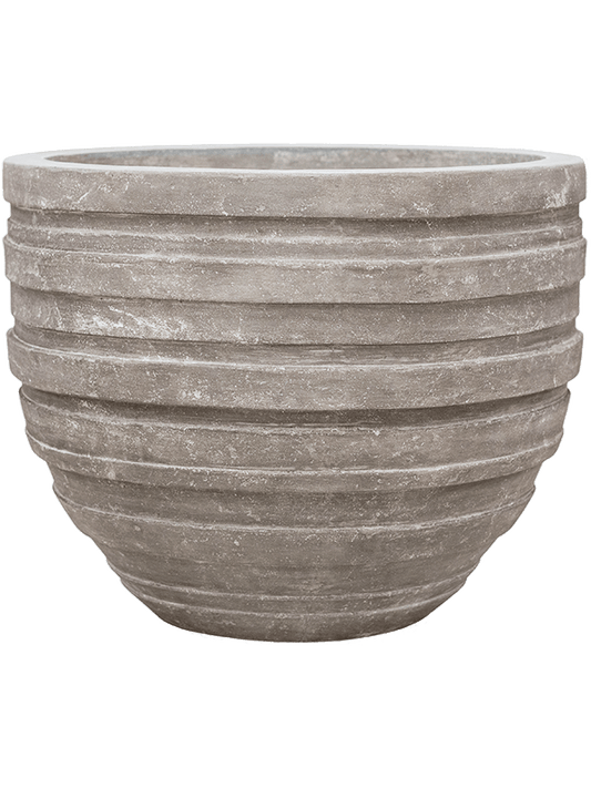 Baq Polystone Coated Junar Plant Pot 44cm Height 47cm Dia Couple Raw Grey