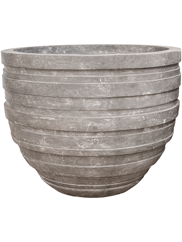 Baq Polystone Coated Junar Plant Pot 120cm Height 135cm Dia Couple Raw Grey