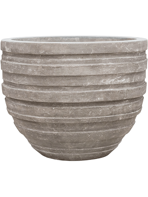 Baq Polystone Coated Junar Plant Pot 56cm Height 61cm Dia Couple Raw Grey