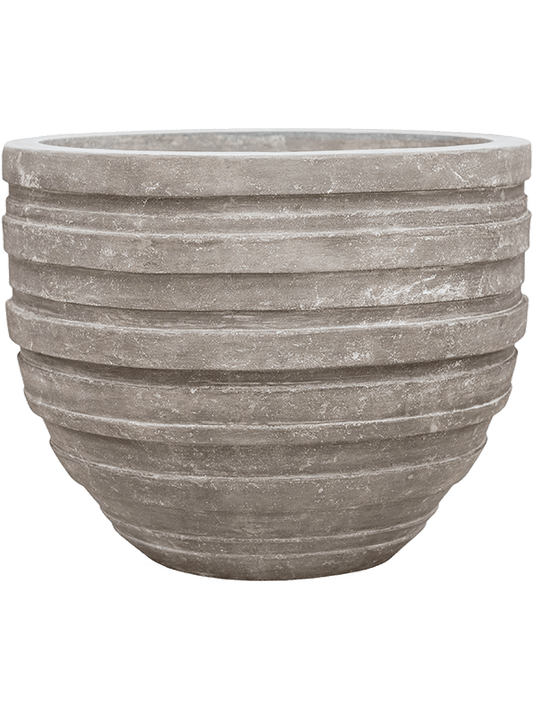 Baq Polystone Coated Junar Plant Pot 56cm Height 61cm Dia Couple Raw Grey