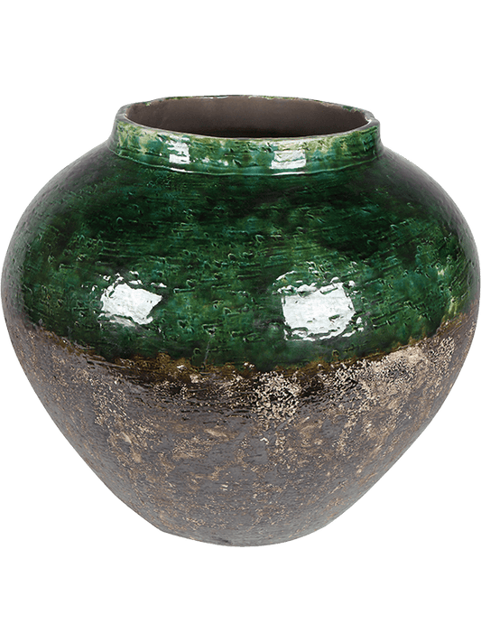 Lindy Plant Pot 38cm Height 21cm Dia Jar Green Black