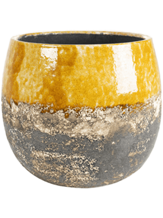 Lindy Plant Pot 16cm Height 14cm Dia Pot Ochre