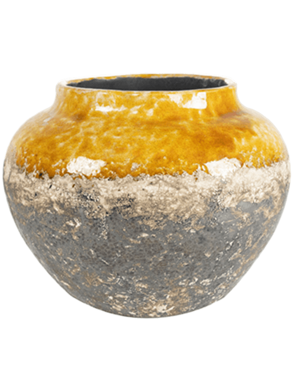 Lindy Plant Pot 20cm Height 14cm Dia Jar Ochre