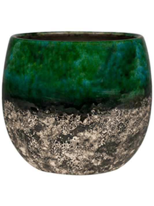 Lindy Plant Pot 13cm Height 11cm Dia Pot Green Black