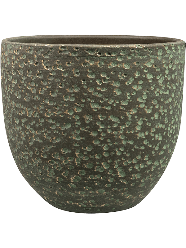 Rinca Plant Pot 19cm Height 18cm Dia Pot Shiny Green