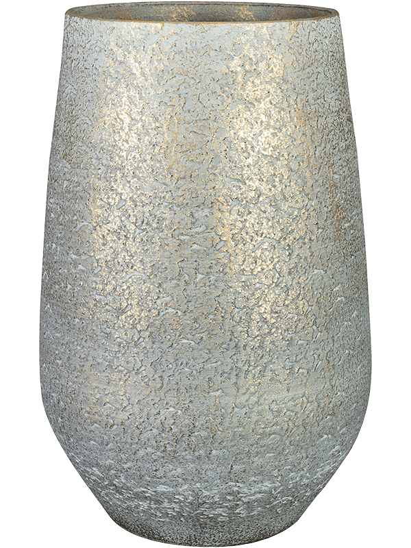Noor Plant Pot 36cm Height 16cm Dia Pot Tall Metallic Grey