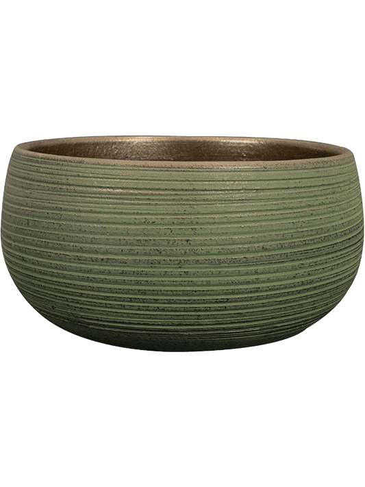 Lydia Plant Pot 13cm Height 26cm Dia Bowl Shiny Green