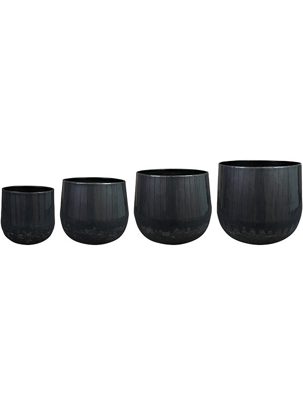 Ninthe Plant Pot 31cm Dia Pot Metallic Grey (set of 4)