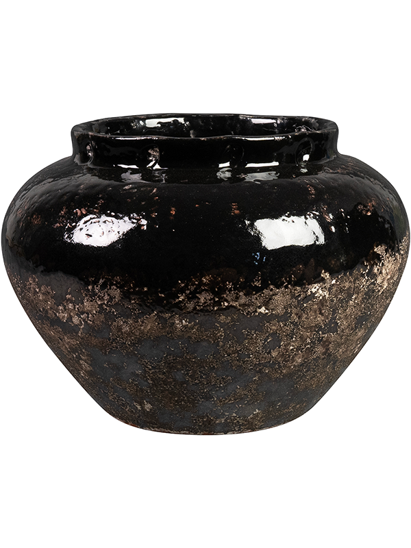 Lindy Plant Pot 20cm Height 14cm Dia Jar Black