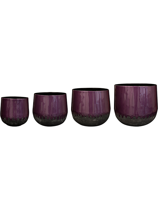Ninthe Plant Pot 31cm Dia Pot Metallic Purple (set of 4)