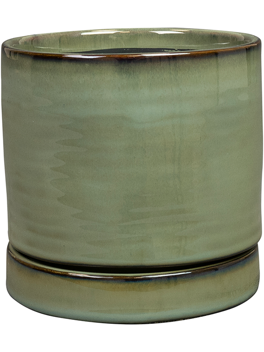 Lana Plant Pot 10cm Height 8cm Dia Pot With Saucer Sea Green