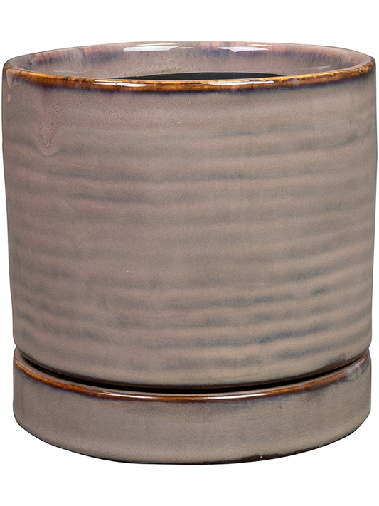 Lana Plant Pot 10cm Height 8cm Dia Pot With Saucer Deep Purple