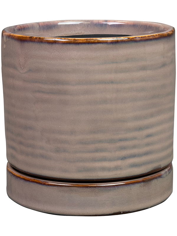 Lana Plant Pot 13cm Height 11cm Dia Pot With Saucer Deep Purple