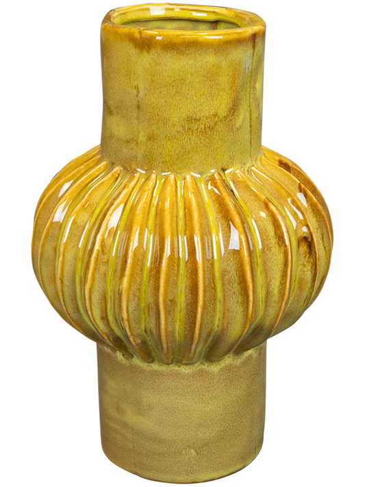 Sanah Plant Pot 23cm Height 6cm Dia Pot Tall Mustard