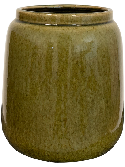 Nine Plant Pot 23cm Height 9cm Dia Pot Tall Olive Green