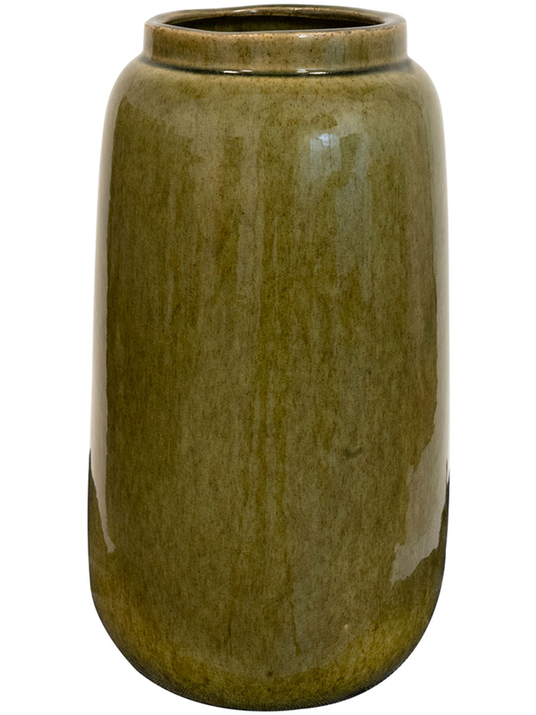 Nine Plant Pot 30cm Height 16cm Dia Pot Tall Olive Green